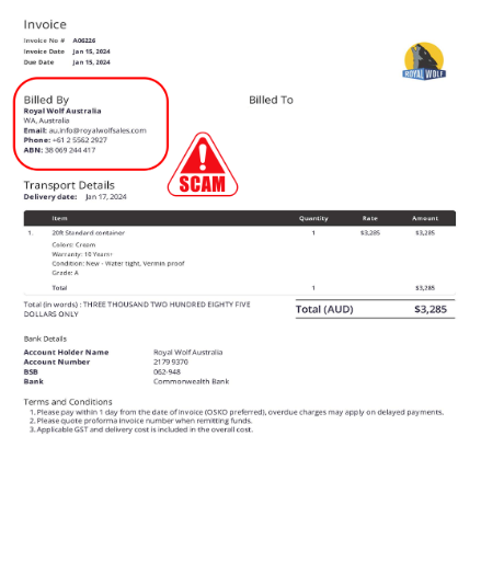 Invoice Scam