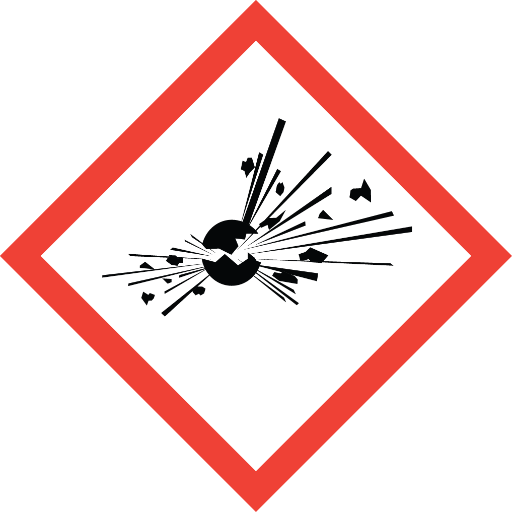 chemical safety symbol exploding bomb