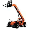 Orange Telehandler Reach Forklift On White Background Product Shot