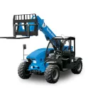 Blue Genie 5,000 lb. telehandler reach forklift with fork lifted