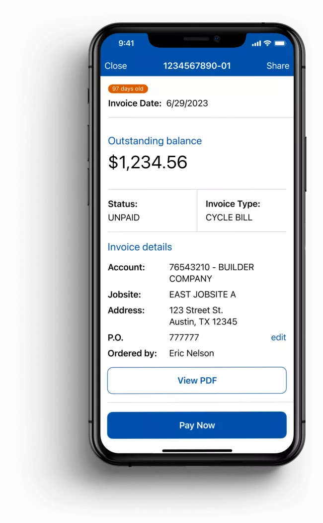 Mobile App Invoices
