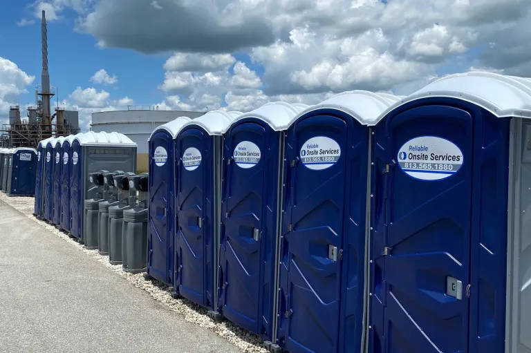 Multiple Porta Potties at jobsite