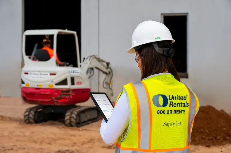 Worker downloading the mobile app