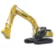 Yellow and black Kobelco excavator
