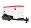 White and red Cummins 300kW towable generator