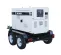 White Multiquip towable tier 4 diesel powered generator attached to trailer