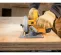 Dewalt DWE575 circular saw in action from the front