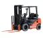 Orange and black Toyota warehouse forklift with scale