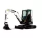Black and white BOBCAT 6,000-7,000 lb. Mini Excavator, Reduced Tail Swing