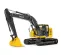 Yellow and gray JOHNDEERE 56,000-57,000 lb. Excavator, Reduced Tail Swing