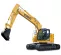 Yellow and gray KOBELCO 56,000-57,000 lb. Excavator, Reduced Tail Swing
