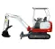 White and red and grey TAKEUCHI 3,000-3,999 lb. Mini Excavator, Zero Tail Swing
