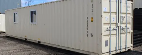 white shipping container