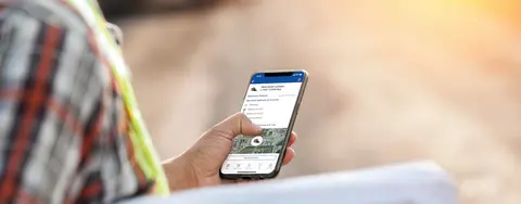 man using mobile app