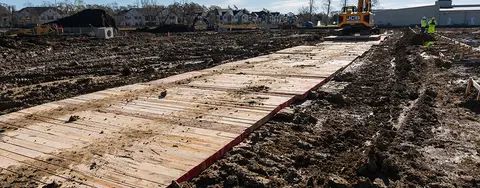 Ground protection matting access roads