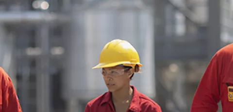 workers walking
