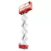 Red MEC electric Scissor Lift extended