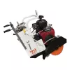 White and black and red Diamond self-propelled concrete street saw gas powered