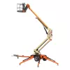 Orange and beige JLG 46-50 ft. Towable Boom Lift, Electric or Gas/LP