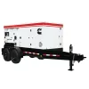 White and black and red CUMMINS 160-200 kW Towable Generator, Tier 4 Diesel