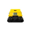 Yellow and black EPIROC Vibratory Plate Compactor Attachment for Mini Excavator
