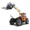 Orange and beige telehandler