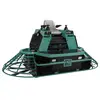 Green and black Multiquip ride-on concrete trowel