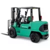 green warehouse forklift product shot rearview