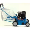 blue push lawn thatcher with bag