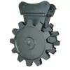 black compaction wheel attachment for excavator