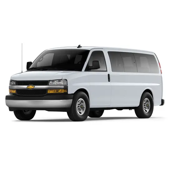 White Chevrolet passenger van