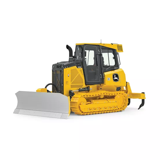Yellow John Deere bulldozer with low ground pressure 