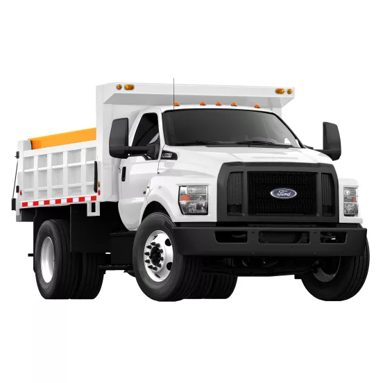 White Ford dump truck
