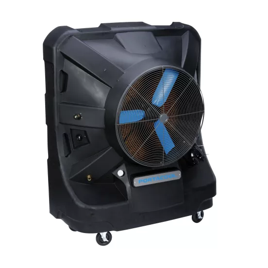 Black PORTACOOL Portable Indoor/Outdoor Evaporative Cooling Fan, 12,500 CFM, 24-36 in.