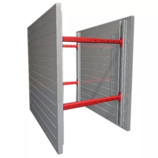 Gray and red Speedshore Aluminum Trench Box