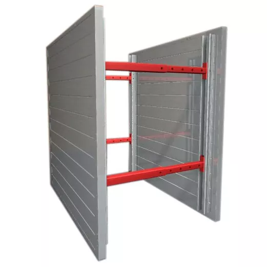 Gray and red Speedshore Aluminum Trench Box