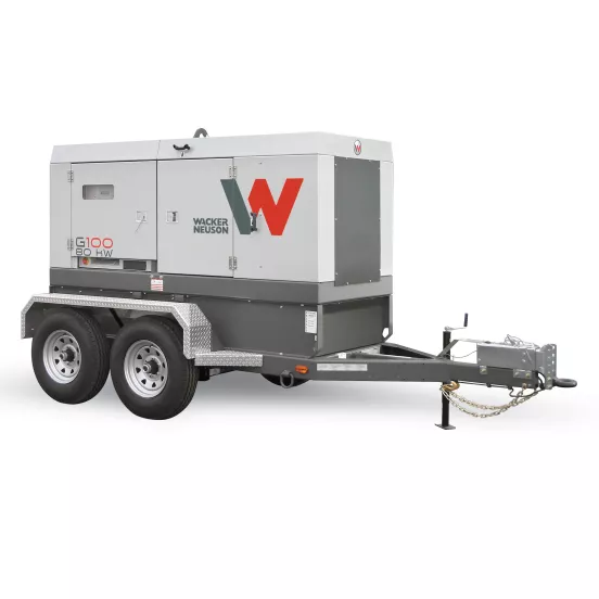 Gray WACKER 80 kW Towable Generator, Tier 4 Diesel