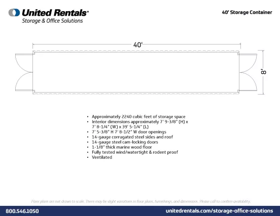 Storage Container Plan GENERIC 40 ft. by 8 ft. by 8.5 ft. Storage Container, Double Doors