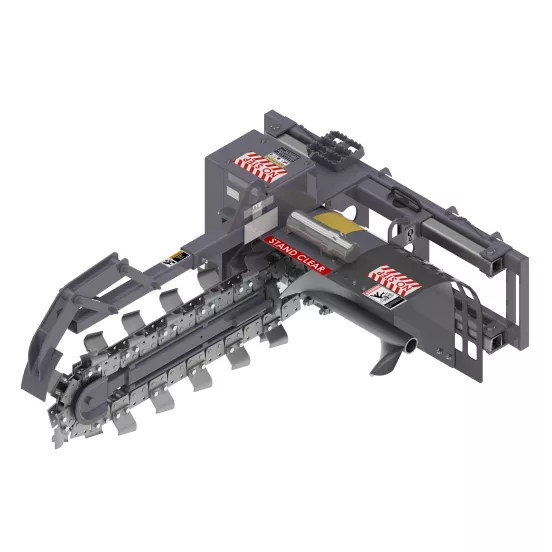 Gray PALADIN Trencher Attachment for Skid Steer