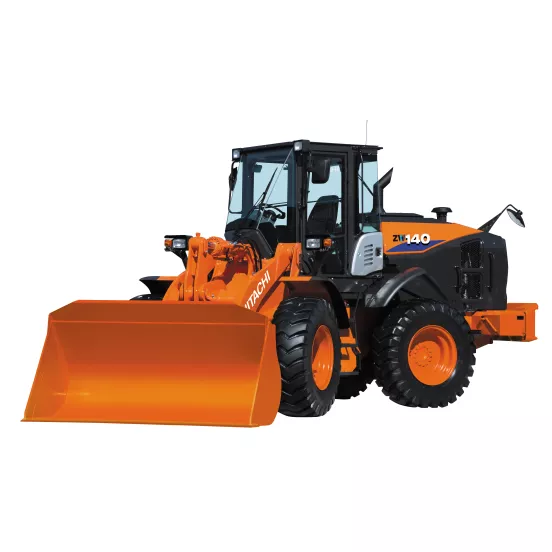 Orange Hitachi wheel loader