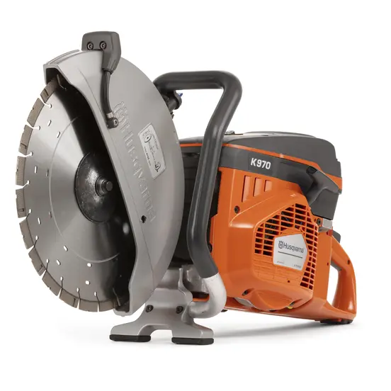 Orange, black and gray HUSQVARNA Cut-Off Saw, 16 ft., Gas Powered