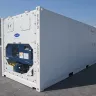 Carrier AC inside a white refrigerated shipping container