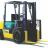 yellow warehouse forklift