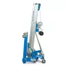 Elevador de materiales manual Genie de 700 – 1,000 lb y 6 – 12 ft azul y plateado