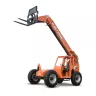 Orange and gray 6,000 lbs. Skyjack Telehandler Reach with forklift extended