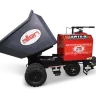 red and black allen concrete buggy product shot with bucket tilted