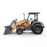 Orange and silver Case wheel loader with 4 wheel drive