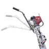 Silver and red Multiquip Whiteman concrete vibratory screed with handle angles displayed