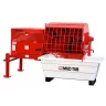 Red Multiquip Essick 12 cubic foot mortar mixer with mud tub in front