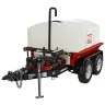 Red and white Multiquip 500 gallon water trailer